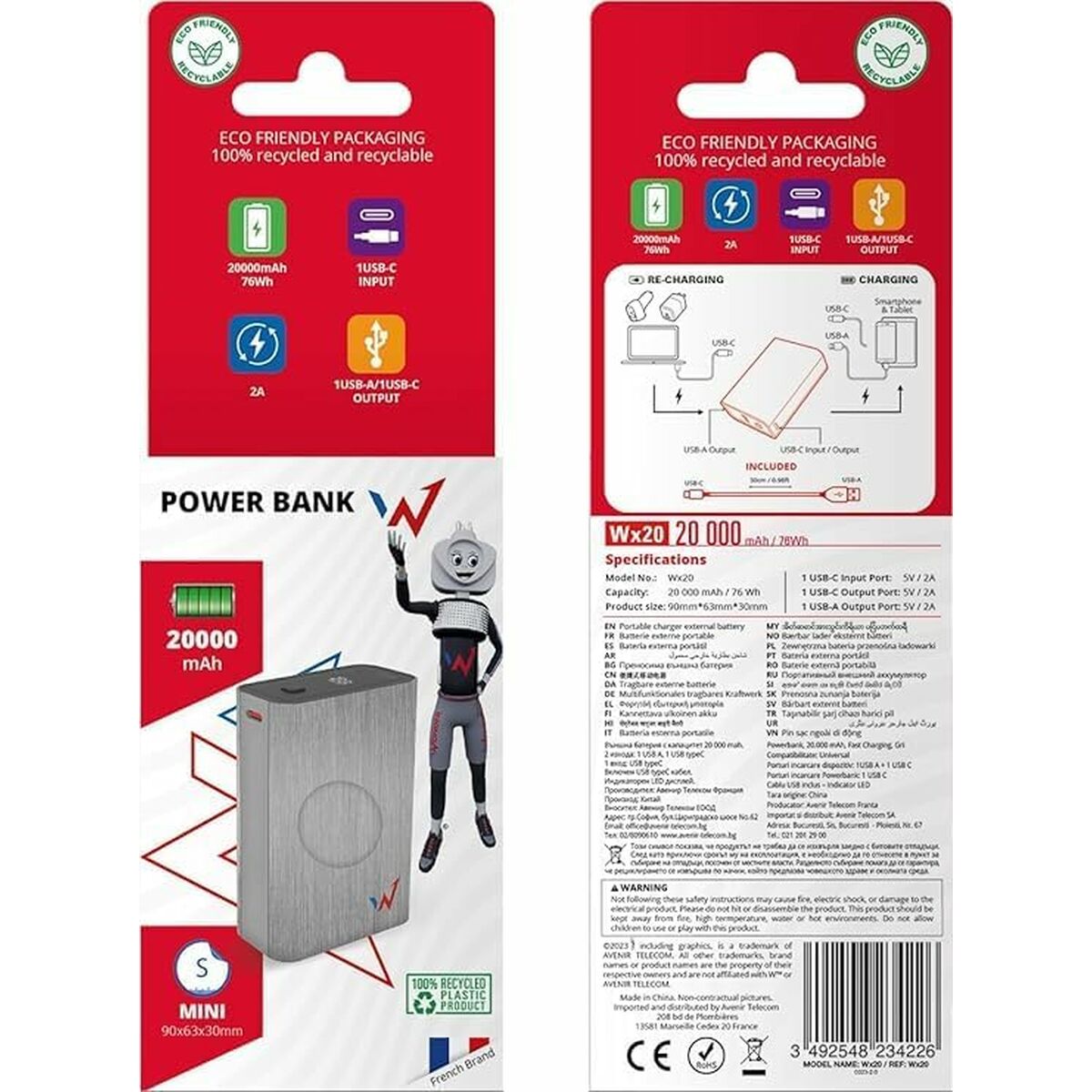 Powerbank Wonder Wonder WX20 Silver 20000 mAh - Image 7