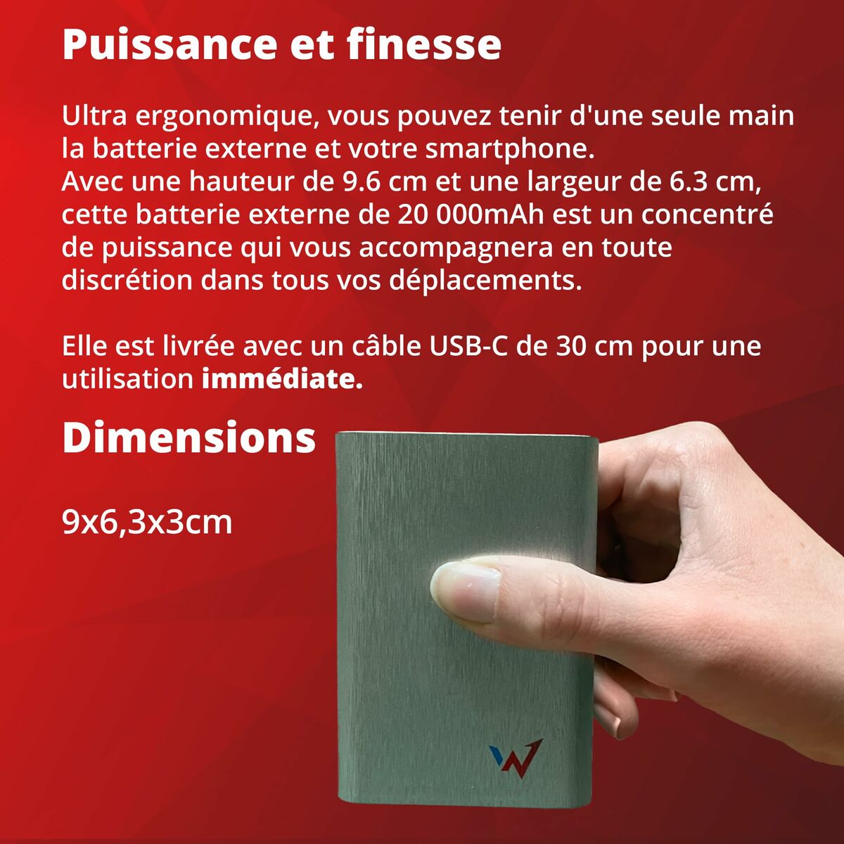 Powerbank Wonder Wonder WX20 Silver 20000 mAh - Image 6